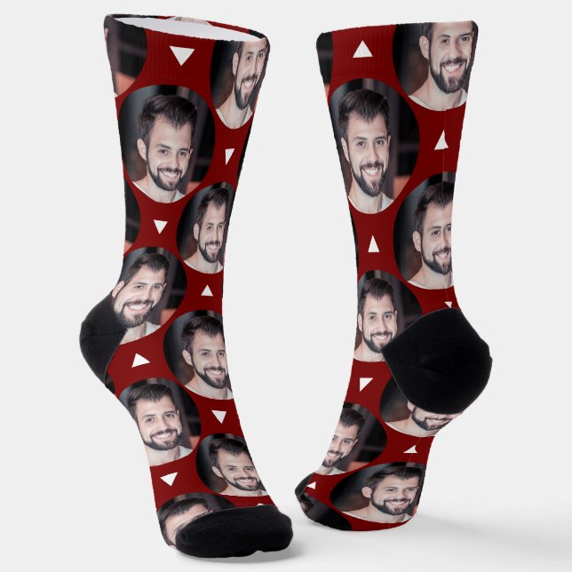 Photo of Boyfriend for Girlfriend Deep Red Fun Socks (Angled)
