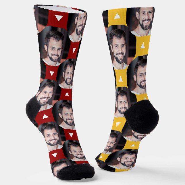  Photo of Boyfriend for Girlfriend Red & Yellow Socks (Angled)