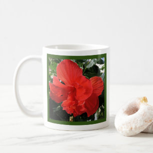 Photo of Bright Orange Double Hibiscus Flower Coffee Mug