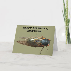 Photo of Cicada Bug, Insect Personalized Birthday Card