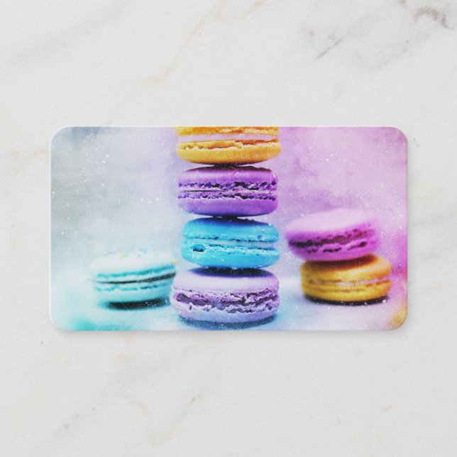Photo of Colourful Macarons Business Card (Front)