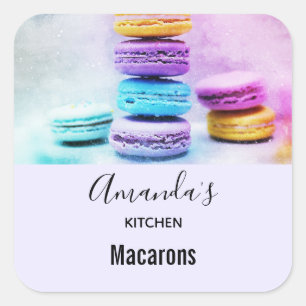 Photo of Colourful Macarons Kitchen Square Sticker