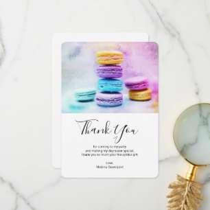 Photo of Colourful Macarons Thank You Card