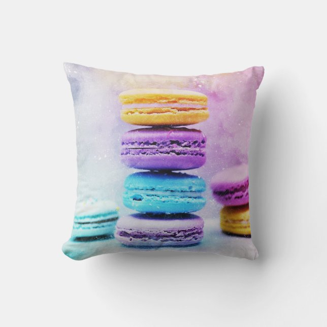 Photo of Colourful Macarons Throw Pillow (Front)