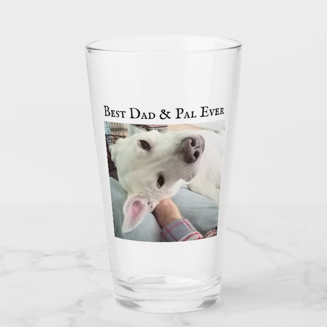 Photo of Cute Dog Best Dad Pal Ever Blue Denim Glass (Front)