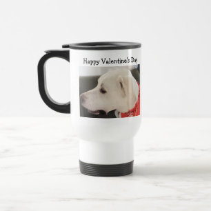 Photo of Cute Dog Profile Wearing Scarf Orange Travel Mug