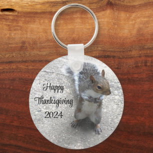 Photo of Cute Little Squirrel with Fluffy Tail Keychain