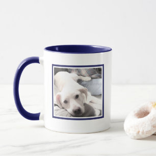 Photo of Cute Puppy Dog Together Time with Dad Mug