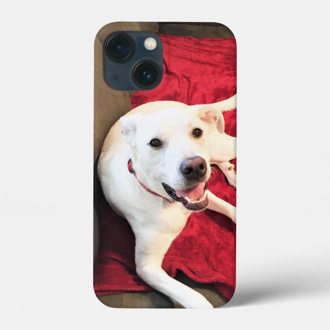 Photo of Cute Smiling White Dog Red Case-Mate iPhone Case (Back)