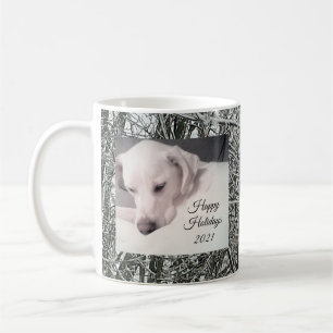 Photo of Cute White Dog Having Lazy Winter Day Coffee Mug