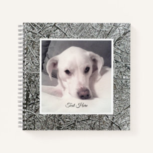 Photo of Cute White Dog Having Lazy Winter Day Notebook