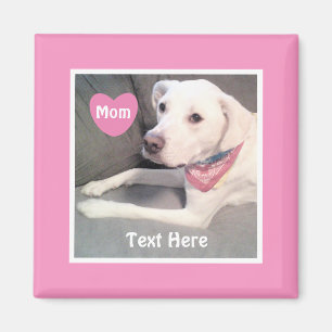 Photo of Cute White Labrador Mix Dog Pink Mom Magnet