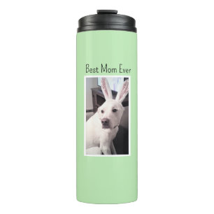 Photo of Dog Wearing Bunny Ears Best Mom Ever Sage Thermal Tumbler