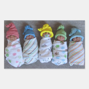 Photo of Five Clay Babies: Polymer Clay, Swaddled Sticker