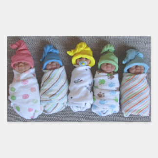 Photo of Five Clay Babies: Polymer Clay, Swaddled Sticker