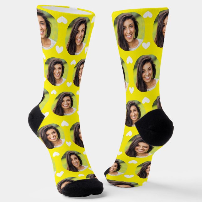 Photo of Girlfriend For Boyfriend Bt Yellow Heart Socks (Angled)