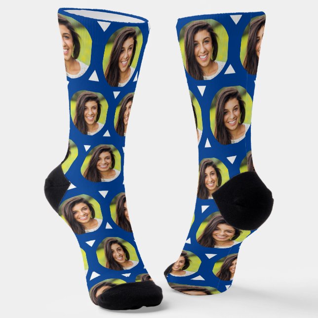 Photo of Girlfriend for Boyfriend Cute Blue Socks (Angled)