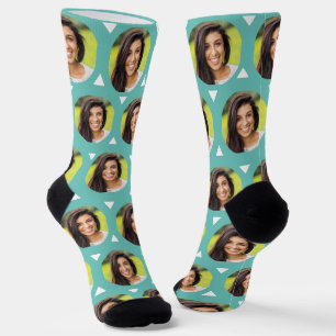 Photo of Girlfriend for Boyfriend Cute Teal Socks