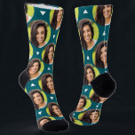 Photo of Girlfriend for Boyfriend Fun Dark Teal Socks<br><div class="desc">These fun dark teal socks feature a photo of a girlfriend for boyfriend in a trendy offset pattern with white triangles. These cute socks are a great way for your boyfriend (or husband) to remember you as he pulls them on! This is a wonderful birthday gift, Christmas gift, or stocking...</div>