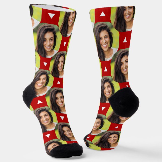 Photo of Girlfriend for Boyfriend Red Fun Socks (Angled)