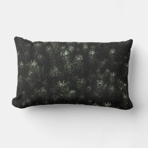 Photo of green fir plant lumbar pillow