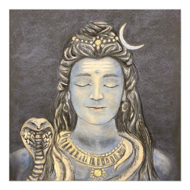 Photo of Lord Shiva Meditating Print (Front)