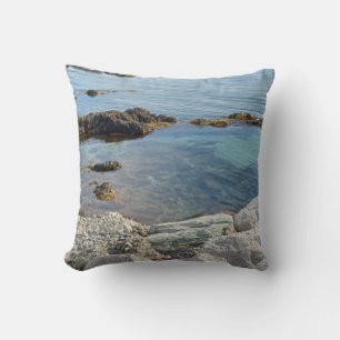 Photo of Low Tide Translucent Atlantic Ocean Throw Pillow