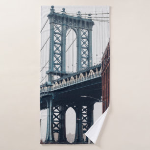 PHOTO OF MANHATTAN BRIDGE DURING DAYTIME BATH TOWEL
