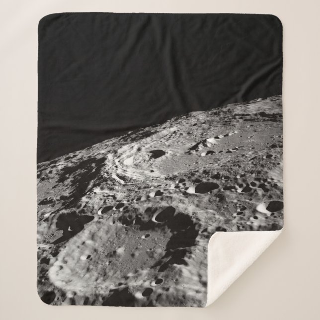 PHOTO OF MOON SURFACE SHERPA BLANKET (Front)