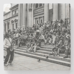 Photo of New York City Street Musician Performer Stone Coaster