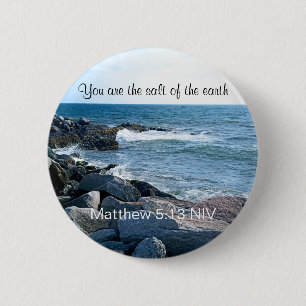 Photo of Ocean Salt of the Earth Bible Verse 2 Inch Round Button
