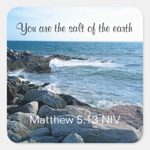 Photo of Ocean Salt of the Earth Bible Verse Square Sticker