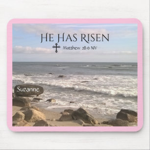 Photo of Ocean With Resurrection Scripture Easter Mouse Pad