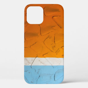 Photo of orange, white, and blue artwork iPhone 12 case