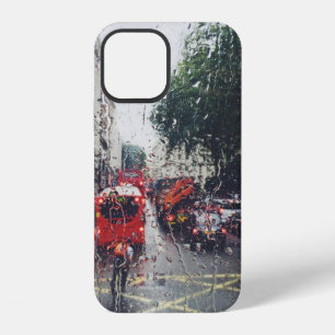PHOTO OF RED BUS ON STREET FROM WINDOW iPhone 12 CASE