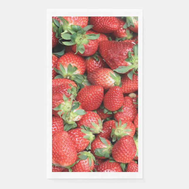Photo of Red Juicy Strawberries Napkin (Front)