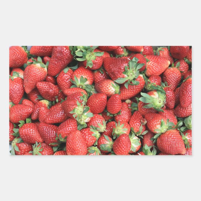 Photo of Red Juicy Strawberries Sticker (Front)