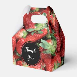 Photo of Red Juicy Strawberries  Thank You Favor Box