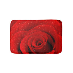 Photo of Red Rose Background Bath Mat