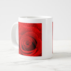 Photo of Red Rose Background Large Coffee Mug