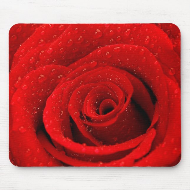 Photo of Red Rose Background Mouse Pad (Front)