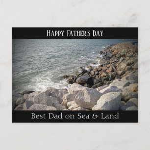 Photo of Rocky Ocean Shore Best Dad Postcard