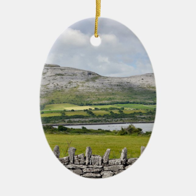 Photo of scenic Burren County Claire Ireland Ceramic Ornament (Front)