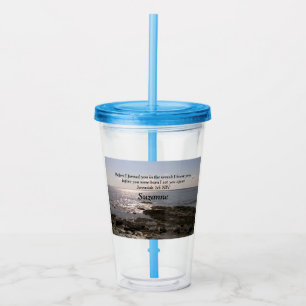 Photo of Sea with Jeremiah 1:5 God Knew You Verse Acrylic Tumbler