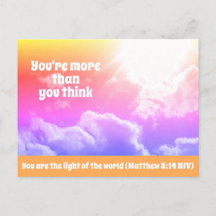 Photo of Sky You Are the Light of the World Orange Postcard