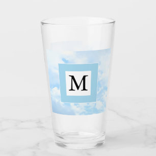 Photo of Soft Blue Sky Custom Single Initial Glass