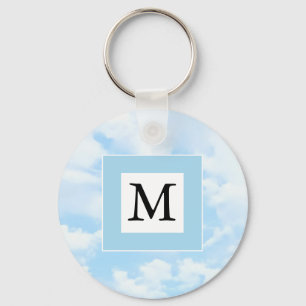 Photo of Soft Blue Sky Custom Single Initial Keychain