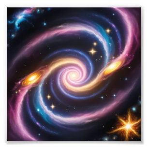 Photo of stars and galaxies of different colours