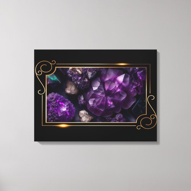 Photo of Striking Raw Gemstones Amethyst  Canvas Print (Front)