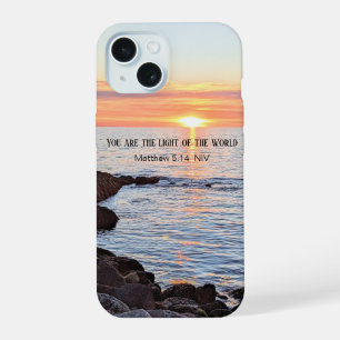 Photo of Sun and Ocean Bible Verse Christian iPhone 15 Case